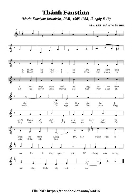Thánh Faustina - Trầm Thiên Thu - trang 1