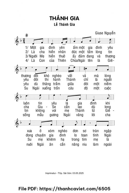 Thánh Gia - Giuse Nguyễn - trang 1