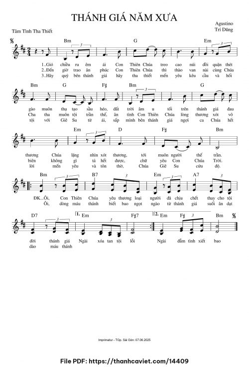 Thánh Giá năm xưa - Augustino Trí Dũng - trang 1
