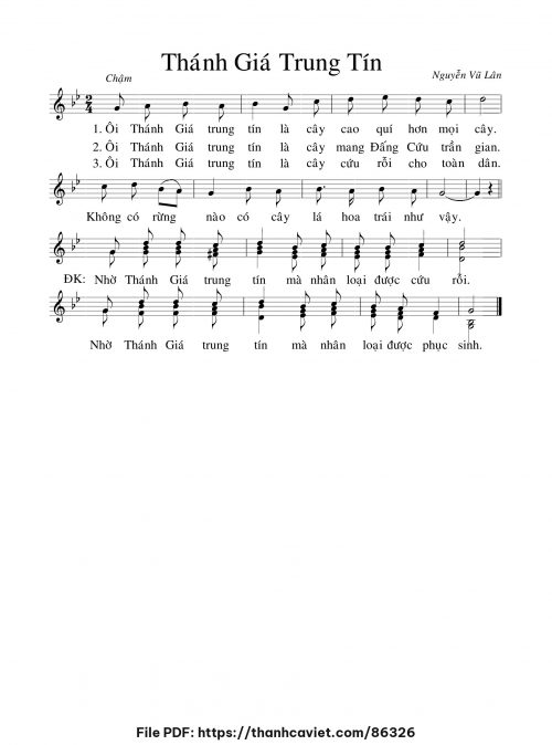 Thánh Giá trung tín - Nguyễn Vũ Lân - trang 1