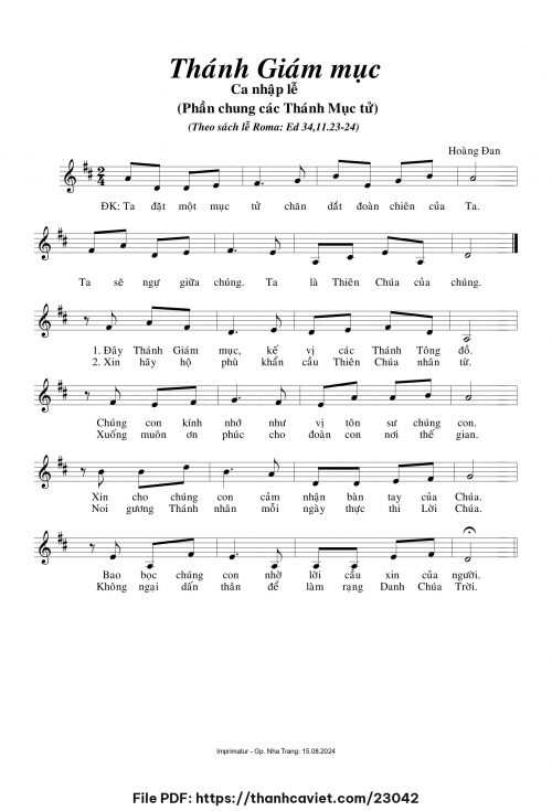 Thánh Giám mục - Hoàng Đan - trang 1