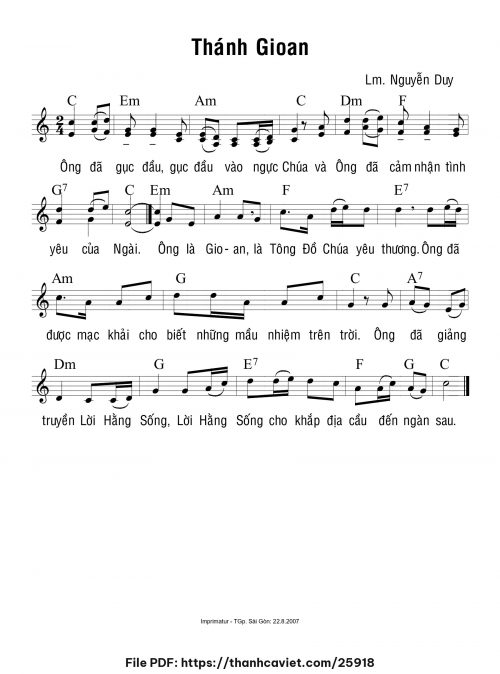 Thánh Gioan - Lm. Nguyễn Duy - trang 1