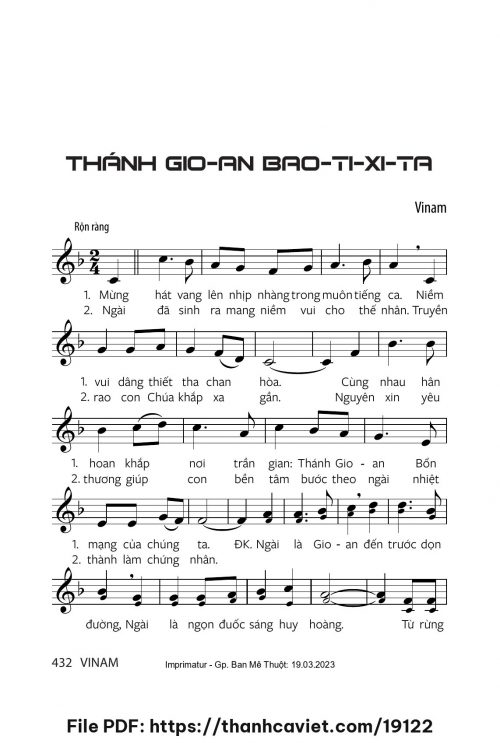 Thánh Gioan Baotixita - Vinam - trang 1
