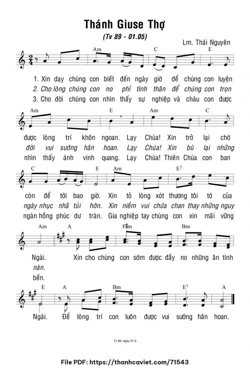 Thánh Giuse thợ - Lm. Thái Nguyên - trang 1
