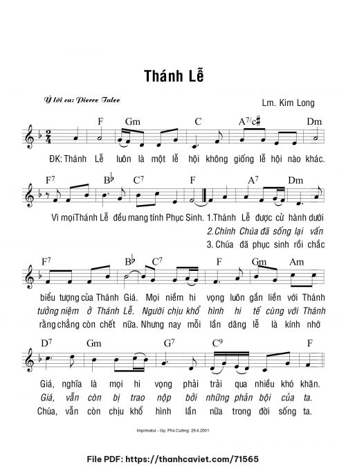 Thánh Lễ - Lm. Kim Long - trang 1