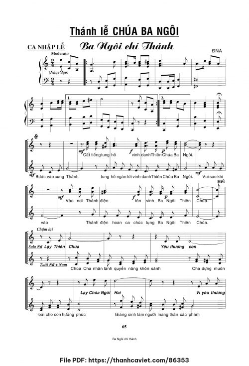 Thánh Lễ Chúa Ba Ngôi - Đặng Ngọc Ẩn - trang 1