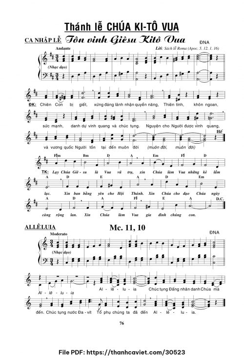 Thánh Lễ Chúa Kitô Vua - Đặng Ngọc Ẩn - trang 1