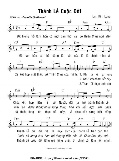 Thánh Lễ cuộc đời - Lm. Kim Long - trang 1