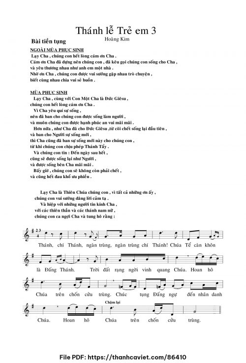 Thánh Lễ Trẻ Em 3 - Lm. Hoàng Kim - trang 1