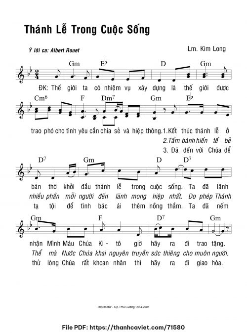Thánh lễ trong cuộc sống - Lm. Kim Long - trang 1