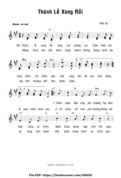 Thánh Lễ xong rồi - Viễn Xứ - trang 1