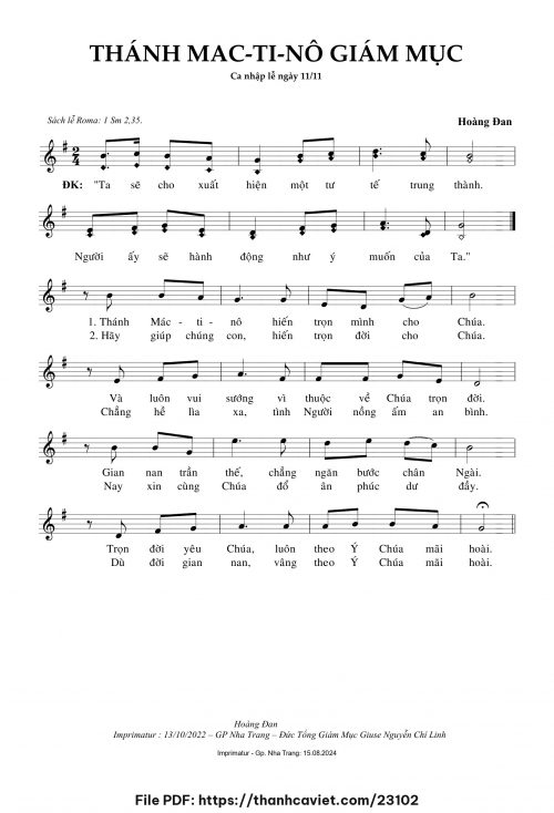 Thánh Máctinô Giám mục - Hoàng Đan - trang 1