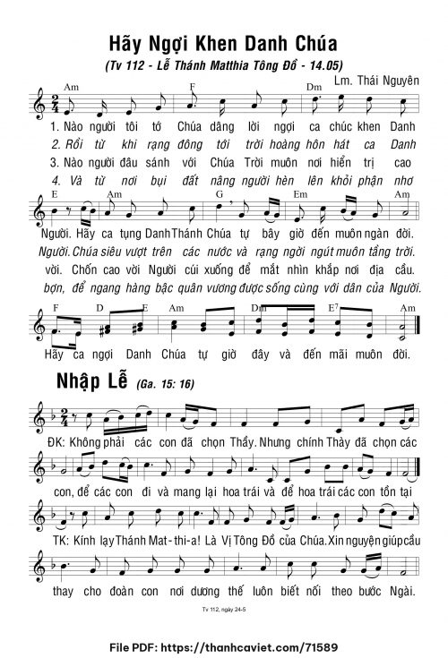 Thánh Matthia Tông Đồ - Lm. Thái Nguyên - trang 1