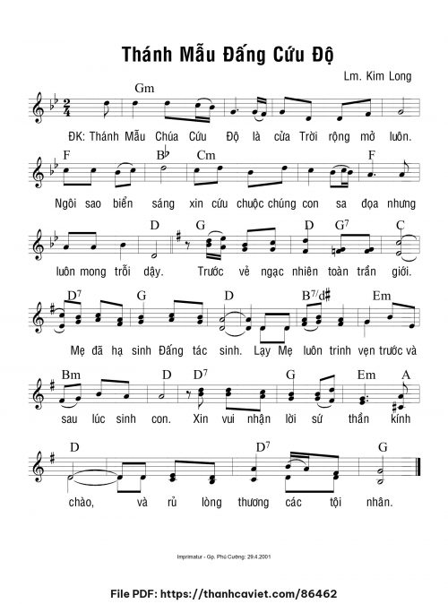 Thánh Mẫu Đấng Cứu Độ - Lm. Kim Long - trang 1