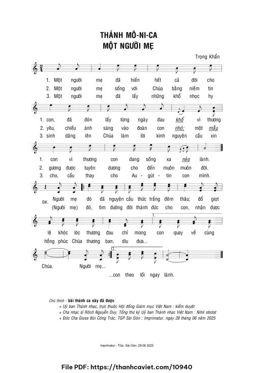 Thánh Mônica một người mẹ - Lm. Trọng Khẩn - trang 1
