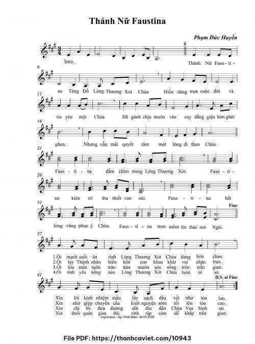 Thánh Nữ Faustina - Phạm Đức Huyến - trang 1