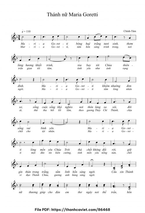 Thánh Nữ Maria Goretti - Chính Tâm - trang 1