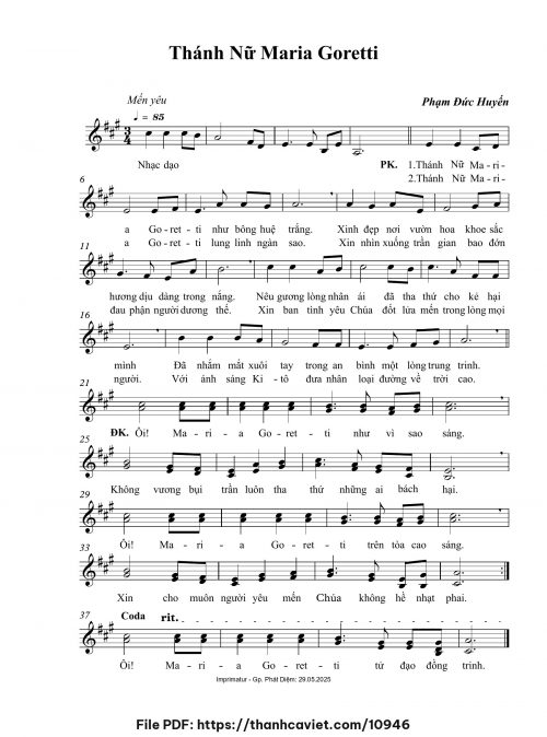 Thánh Nữ Maria Goretti - Phạm Đức Huyến - trang 1