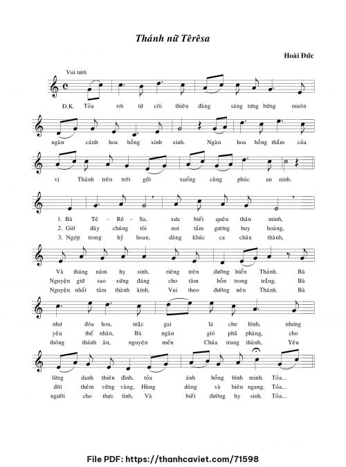 Thánh Nữ Têrêsa - Lm. Hoài Đức - trang 1