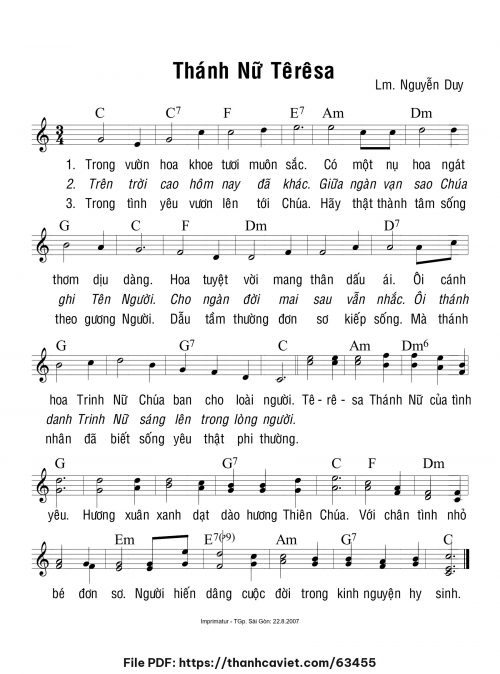Thánh nữ Têrêsa - Lm. Nguyễn Duy - trang 1