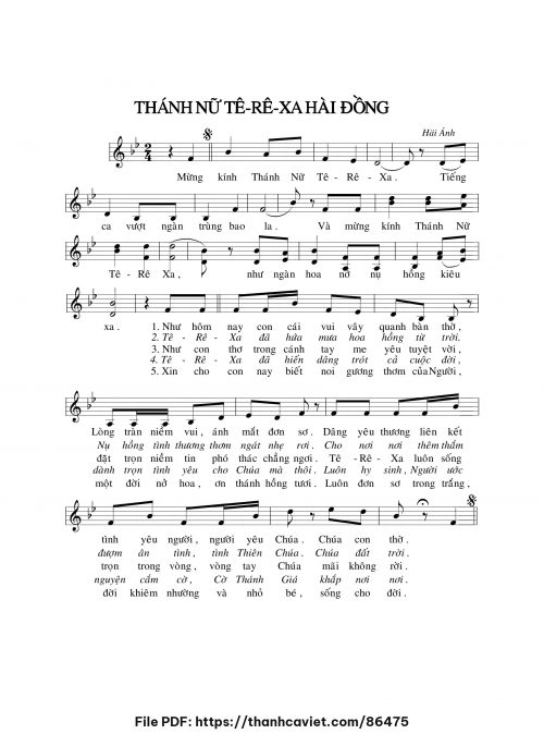 Thánh nữ Têrêxa Hài Đồng - Hải Ánh - trang 1