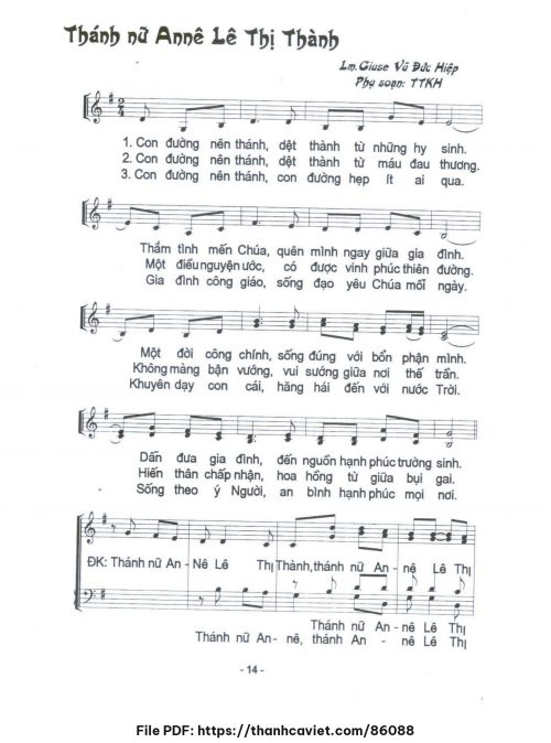 Thánh nữ Annê Lê Thị Thành - Lm. Vũ Đức Hiệp - trang 1