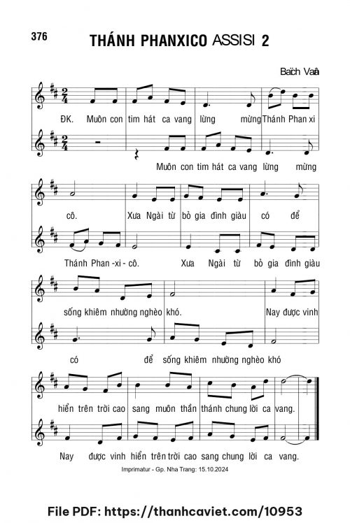 Thánh Phanxicô Assisi 2 - Lm. Bạch Vân - trang 1
