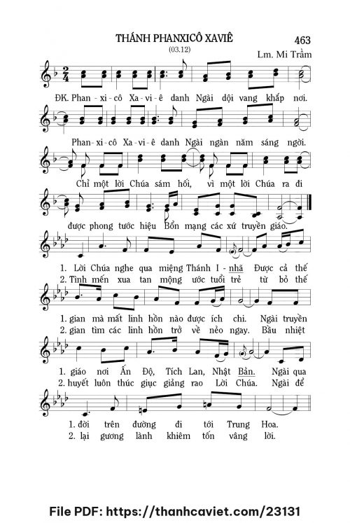 Thánh Phanxicô Xavie - Lm. Mi Trầm - trang 1