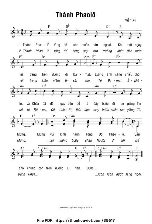 Thánh Phaolô - Viễn Xứ - trang 1