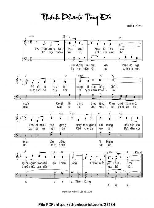 Thánh Phaolô Tông đồ - Thế Thông - trang 1