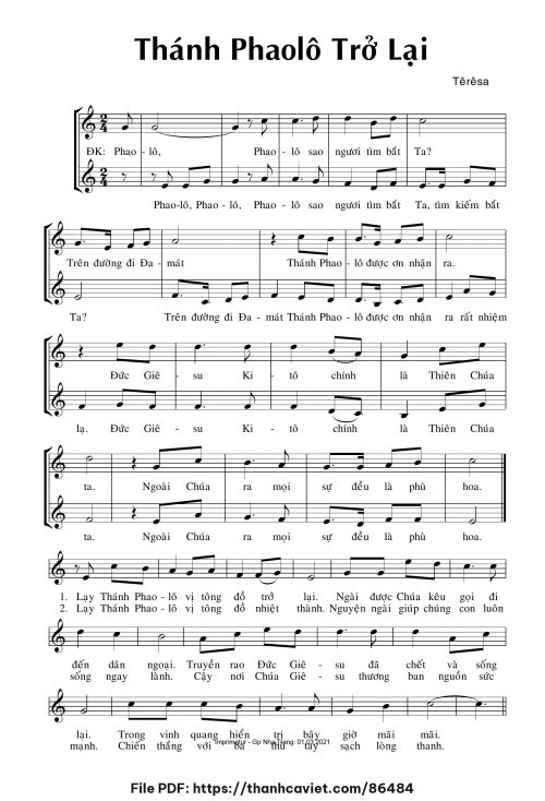 Thánh Phaolô trở lại - Sr. Têrêsa - trang 1