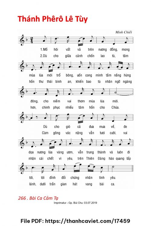 Thánh Phêrô Lê Tùy - Lm. Minh Chiết - trang 1