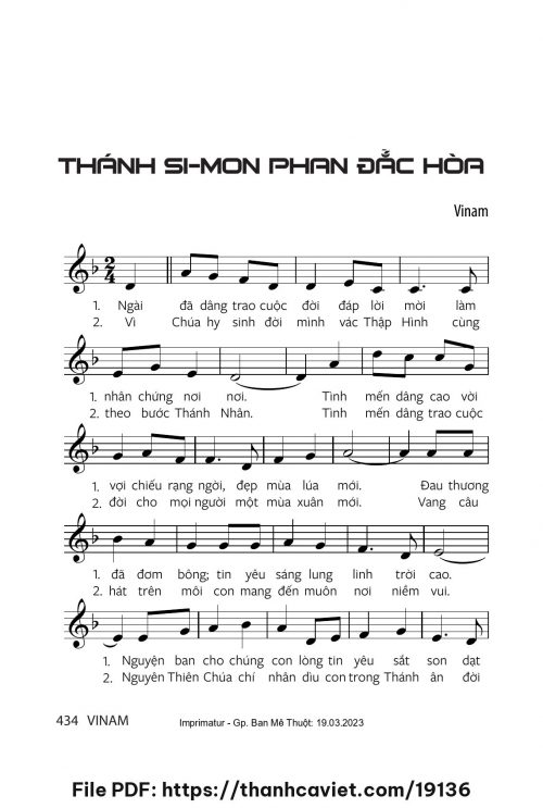 Thánh Simon Phan Đắc Hòa - Vinam - trang 1