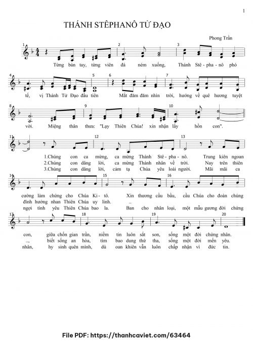 Thánh Stêphanô Tử Đạo - Lm. Phong Trần - trang 1
