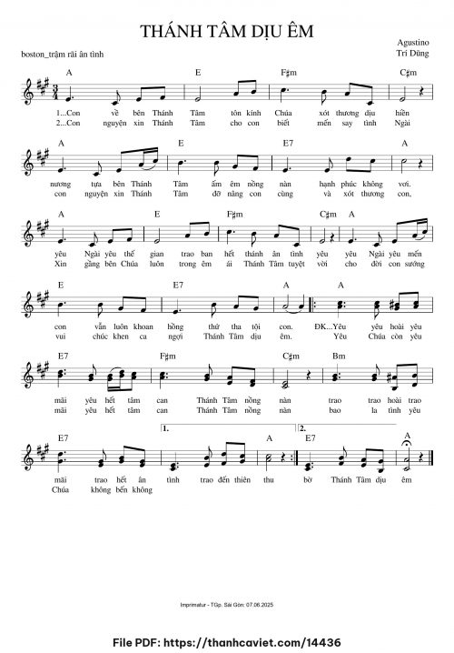 Thánh Tâm dịu êm - Augustino Trí Dũng - trang 1