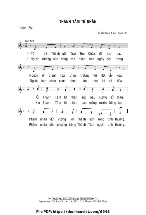 Thánh Tâm từ nhân - Lm. Bùi Ninh - trang 1