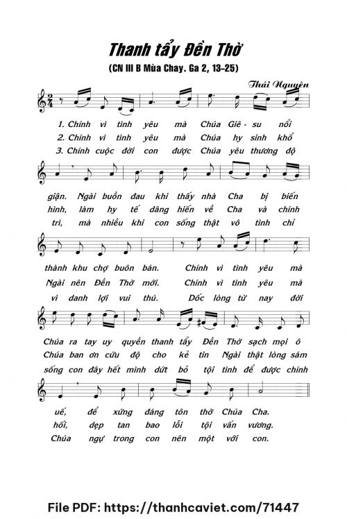 Thanh tẩy đền thờ - Lm. Thái Nguyên - trang 1
