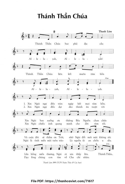 Thánh Thần Chúa - Thanh Lâm (Song Mộc) - trang 1