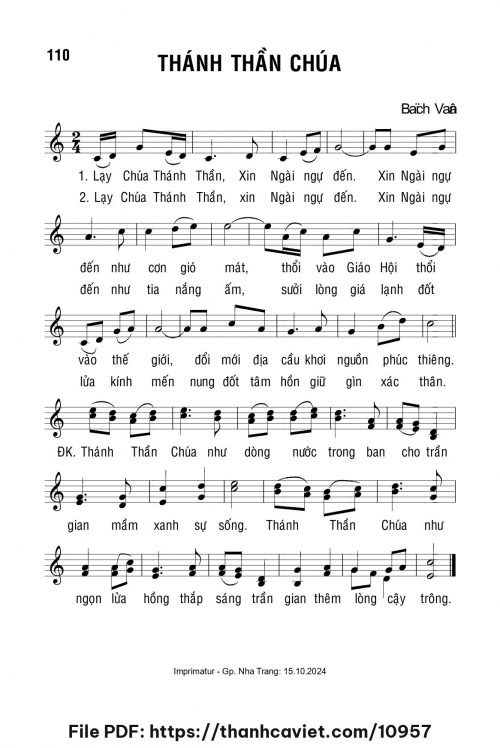 Thánh Thần Chúa - Lm. Bạch Vân - trang 1