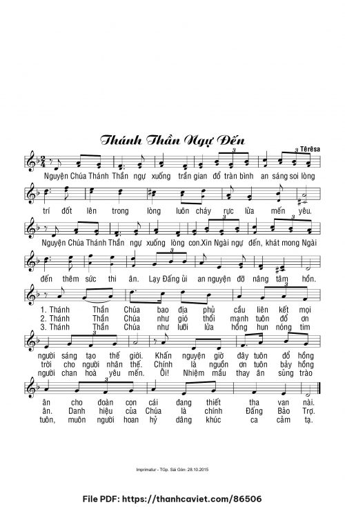 Thánh Thần ngự đến - Sr. Têrêsa - trang 1