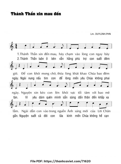 Thánh Thần xin mau đến - Lm. DUYLINH.PHN - trang 1