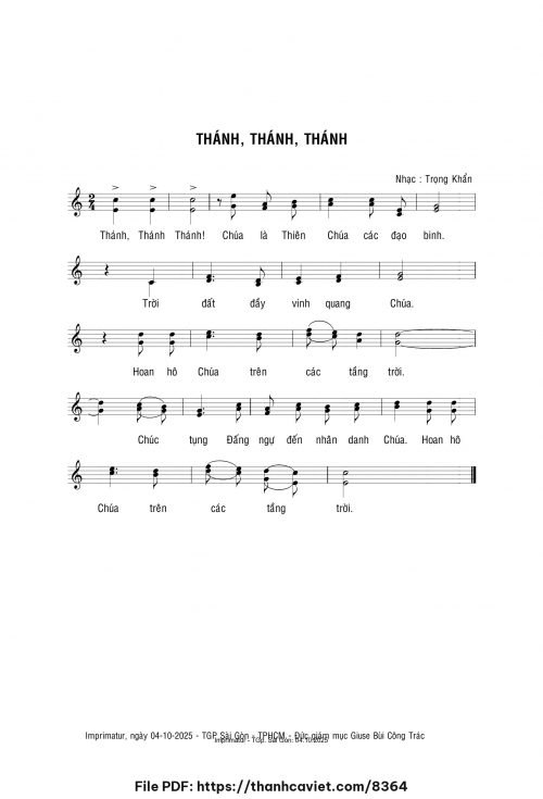 Thánh Thánh Thánh - Lm. Trọng Khẩn - trang 1