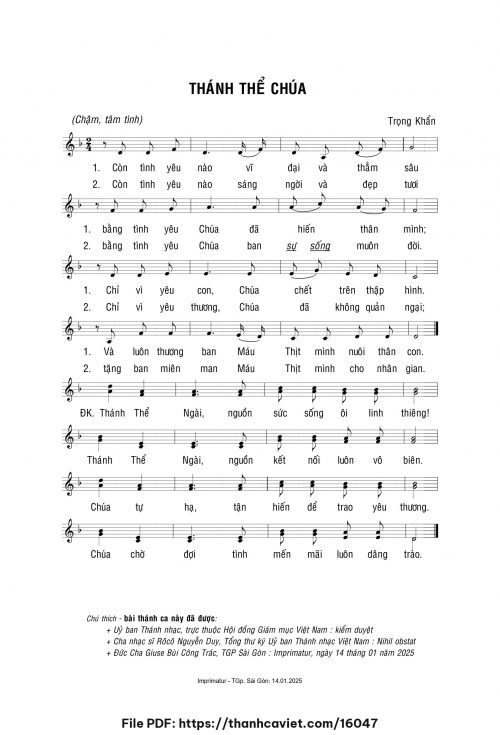 Thánh Thể Chúa - Lm. Trọng Khẩn - trang 1