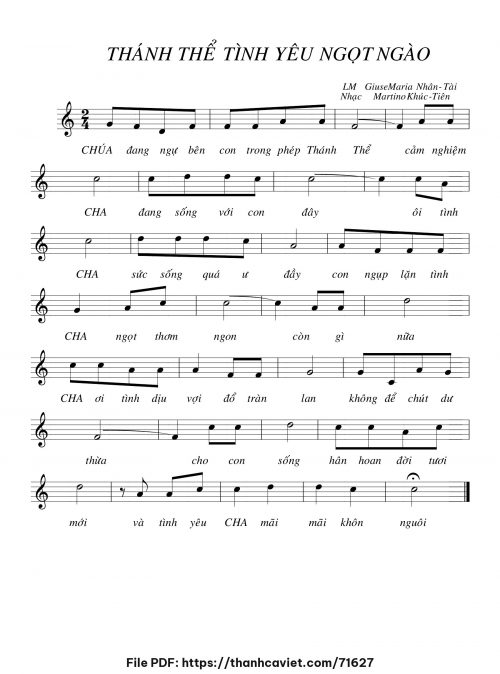 Thánh Thể tình yêu ngot ngào - Martino Khúc Tiên - trang 1