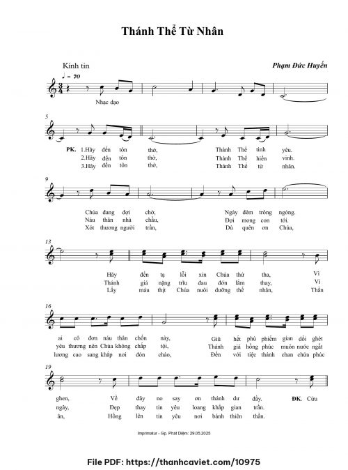 Thánh Thể từ nhân - Phạm Đức Huyến - trang 1