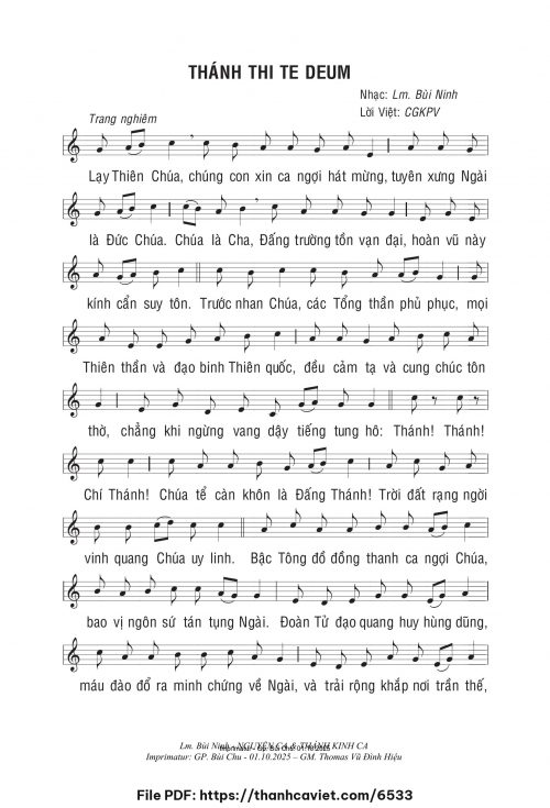 Thánh Thi Te Deum - Lm. Bùi Ninh - trang 1
