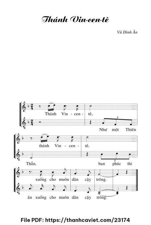 Thánh Vin-cen-tê - Vũ Đình Ân - trang 1