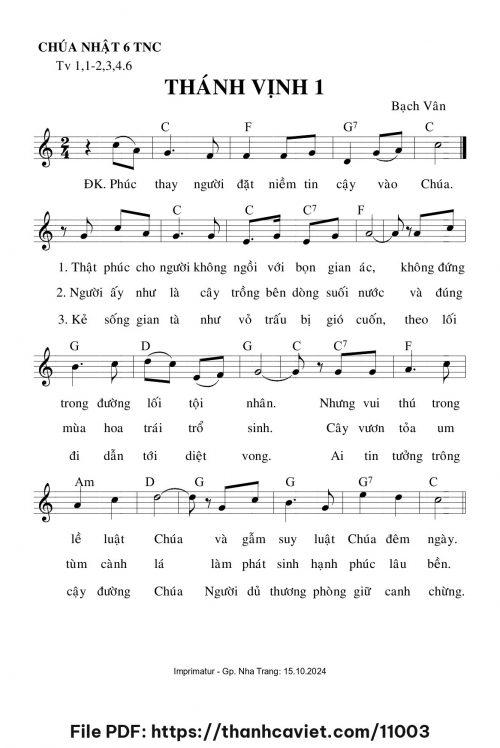 Thánh vịnh 1 - Lm. Bạch Vân - trang 1