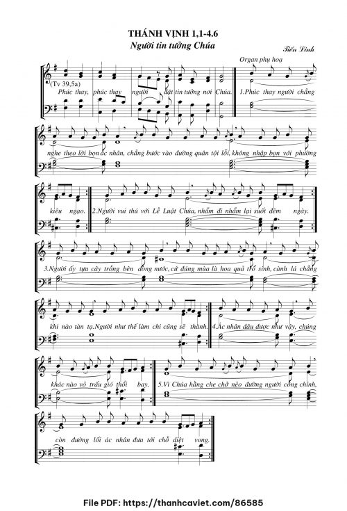 Thánh vịnh 1 – Người tin tưởng Chúa - Tiến Linh - trang 1