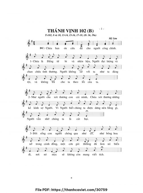 Thánh vịnh 102 - Lm. Minh Hân - trang 1